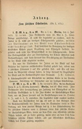 Anhang. Zum jüdischen Schulwesen
