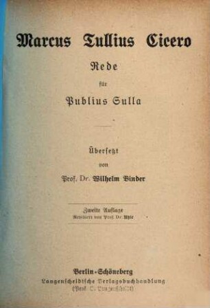 Cicero, 12,[3]. Rede für Publius Sulla