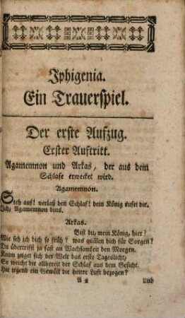 Iphigenia : ein Trauerspiel in fünf Aufzügen
