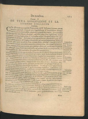 Caput V. De Vera Longitudine Et Latitudine Stellarum fixarum.