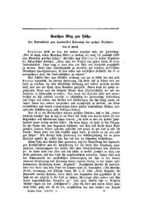 Goethes Weg zur Höhe : ein Gedenkblatt zum hundertsten Todestage des großen Erziehers