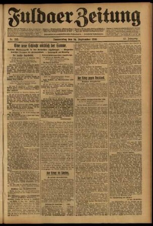 Ausgabe vom Donnerstag, den 14. September 1916.