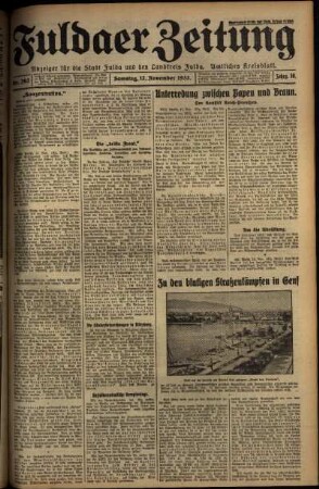 Ausgabe vom Samstag, den 12. November 1932.