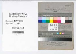Entnazifizierung Kurt Bonner, geb. 26.06.1911 (Lokfuehrer)