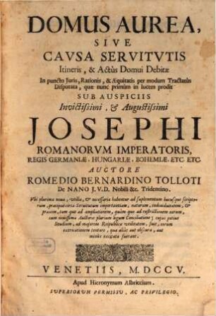 Domus aurea sive causa servitutis