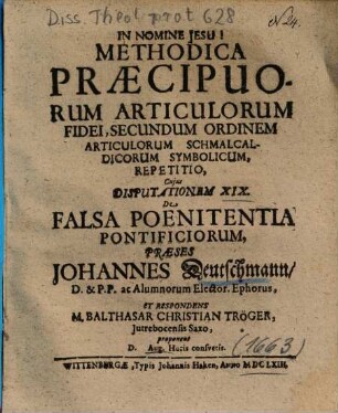 De Falsa Poenitentia Pontificiorum