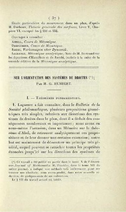Sur l'orientation des systèmes de droites.