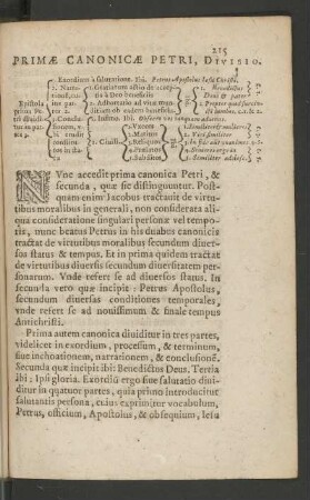 Primae Canonicae Petri, Divisio.