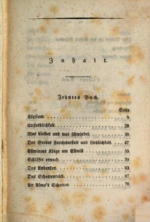 Dichtungen, 11. Lyrischer Gedichte zweite Sammlung, zehntes, eilftes, zwölftes Buch