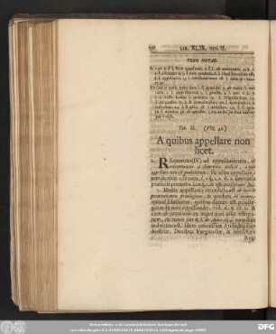 Tit. II. (VII. 42.) A quibus appellare non licet.