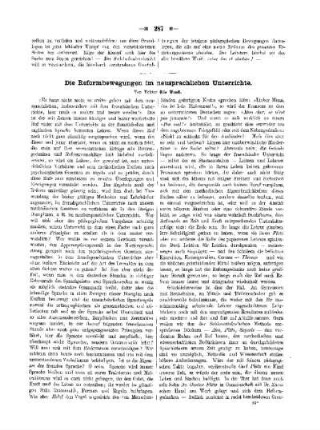 Die Reformbewegungen im neusprachlichen Unterrichte