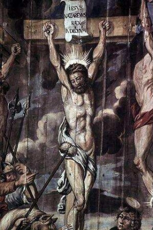 Bildfeld im Tonnengewölbe: Kreuzigung Christi