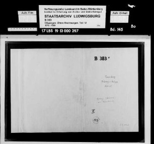 Rechnung des Amts Tannenburg