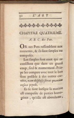 Chapitre Quatriéme. A. B. C. des Pets.