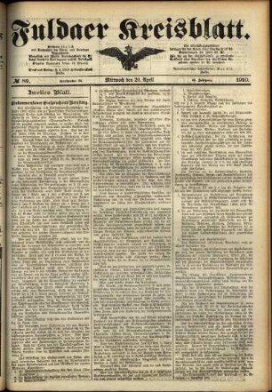 Zweite Ausgabe vom Mittwoch, den 20. April 1910.
