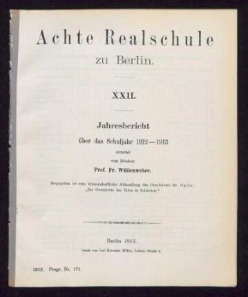 1912/13: Jahresbericht ... - 1912/13
