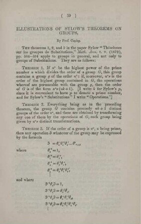 Illustrations of Sylow's theorems on groups.