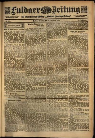 Zweite Ausgabe vom Samstag, den 29. Dezember 1900.