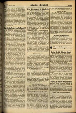 Zweite Ausgabe vom Montag, den 31. Oktober 1938.