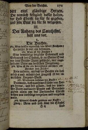 III. Der Anhang des Catechismi, hält uns vor