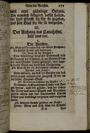 III. Der Anhang des Catechismi, hält uns vor
