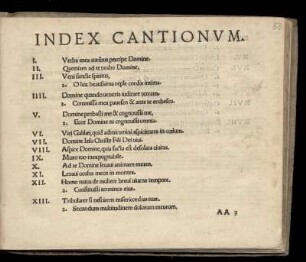 Index Cantionum