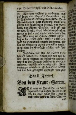 Das II. Capitel. Von dem Kraut-Garten