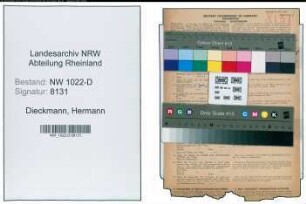 Entnazifizierung Hermann Dieckmann , geb. 01.07.1878 (Wachmann)