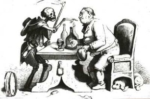 Gestern, Brüder, könnt ihr's glauben? : Illustration zu "Alte und neue Studentenlieder". Gestern, Brüder, könnt ihr's glauben?. Holzschnitt; 65 x 101 mm (1844; L. Richter). Dresden: Kupferstich-Kabinett