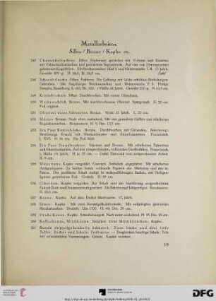 Silber/Bronze/Kupfer etc. (Nr. 247-266)