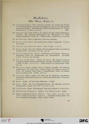 Silber/Bronze/Kupfer etc. (Nr. 247-266)