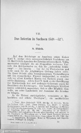 VII. Das Interim in Sachsen 1548-52