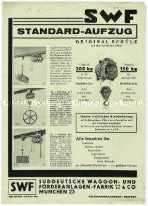 Aufzüge für Industrie und Landwirtschaft