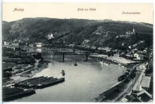 Aussig. Blick ins Elbtal mit Ferdinandshöhe