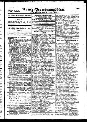 567. Ausgabe. Freitag, 2. Juli 1915