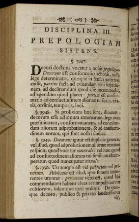 Disciplina III. Prepologiam Sistens.
