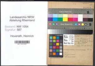 Entnazifizierung Heinrich Hoverath , geb. 28.08.1914 (Zollbetr.Ass.)