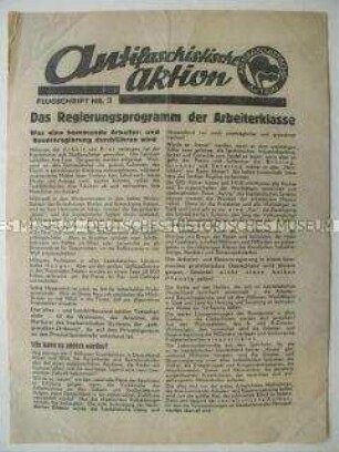 Flugblatt der KPD zur Reichstagswahl am 31.7.1932 mit dem Programm für ein "kommendes proletarisches Deutschland"