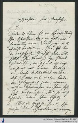 Brief vom 09.02.1907.
