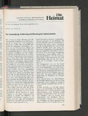 Nr. 4 - 5. 83. Jahrgang. Neumünster, April / Mai 1976.