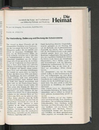 Nr. 4 - 5. 83. Jahrgang. Neumünster, April / Mai 1976.