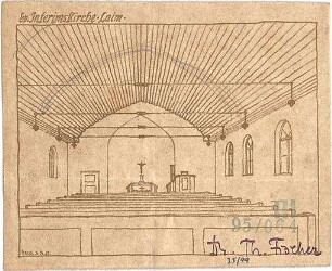 Fischer, Theodor; München - Laim; Interimskirche - Innenraum (Perspektive)
