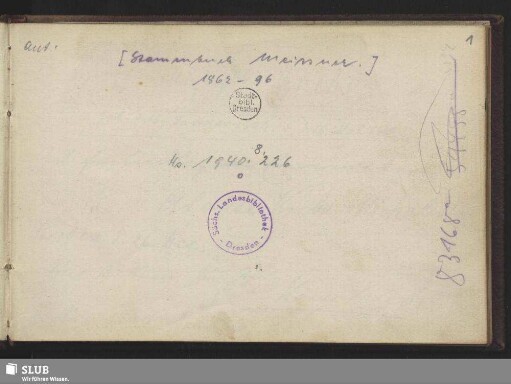 Stammbuch von Meissner, ... - Mscr.Dresd.App.1058