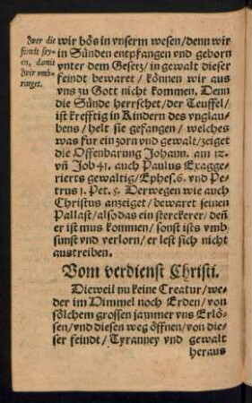 Vom verdienst Christi.