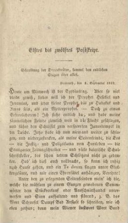 Elftes bis zwölftes Postkript