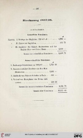 Rechnung 1897/98