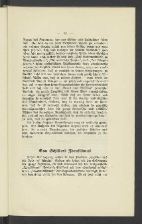 Von Schillers Idealismus