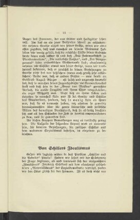 Von Schillers Idealismus