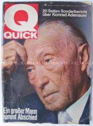 Wochenzeitschrift "QUICK" zum Abschied von Konrad Adenauer aus der Politik