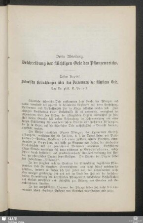 Dritte Abteilung. Beschreibung der flüchtigen Oele des Pflanzenreichs